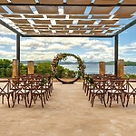 Scenic waterfront wedding ceremony setup at one of Costa Rica's top destination wedding venues.