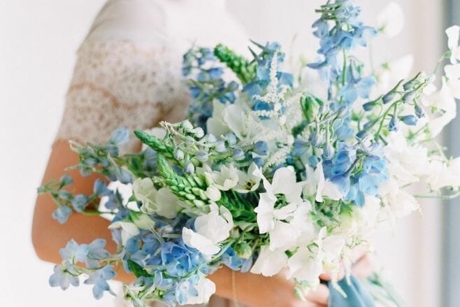 12 summer destination wedding flowers delphinium bouquet inspiration