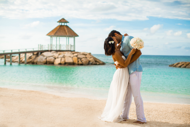 Hyatt Zilara Rose Hall destination wedding beach ceremony couple all-inclusive montego bay jamaica