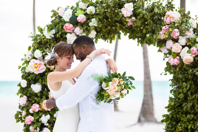 Hyatt Ziva Cap Cana destination wedding beach ceremony couple all-inclusive punta cana dominican republic