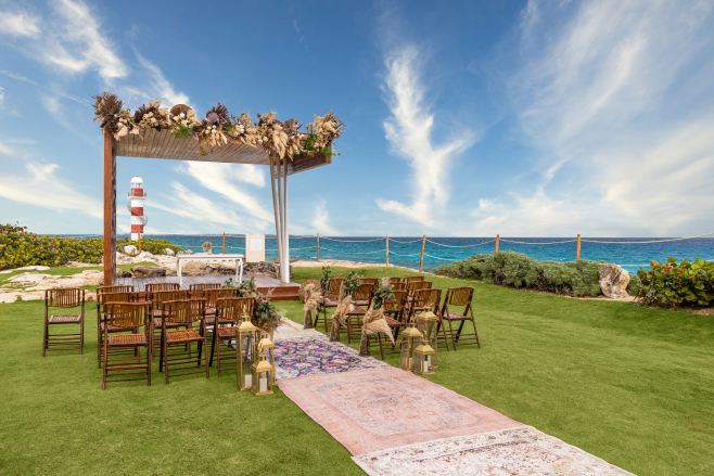 Hyatt Ziva Cancun destination wedding lighthouse gazebo ceremony all-inclusive mexico handcrafted venue