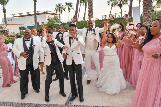 los cabos mexico destination wedding gazebo hyatt ziva los cabos group photo