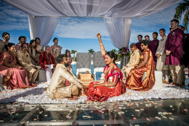 punta cana caribbean destination wedding pool area south asian ceremony hard rock punta cana