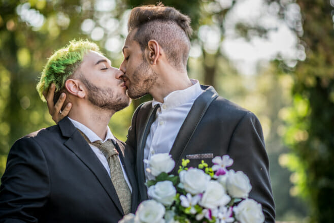 gender neutral wedding terms you should know bachelorx LGBT couple