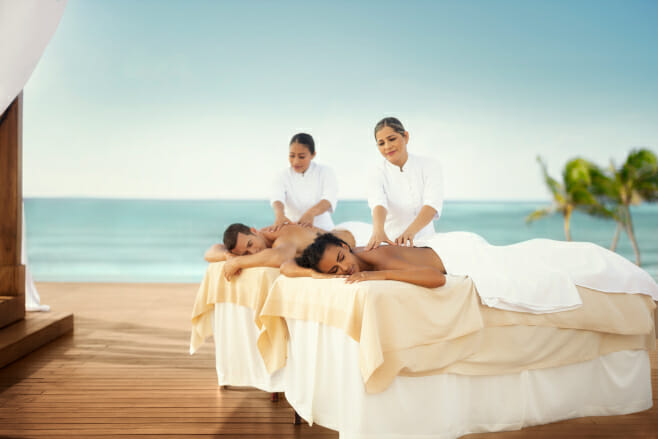 what to do for you first valentine's day as an engaged couple destination weddings beach couples massage