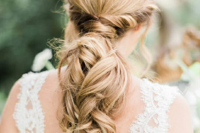 10 easy wedding hair ideas and styles double twist ponytail