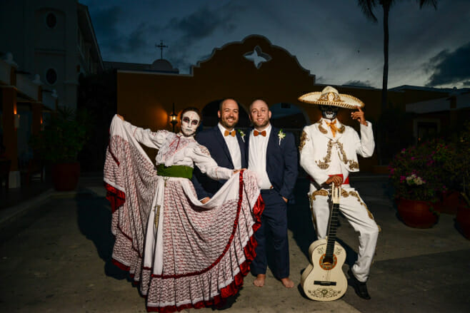 destify spotlight same-sex destination weddings dreams tulum riviera maya mexico lgbtq couple mariachi