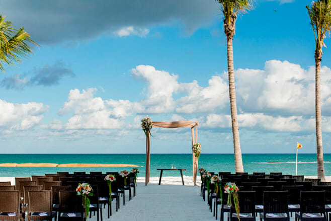 eco-friendly destination wedding resorts fairmont mayakoba beach ceremony venue