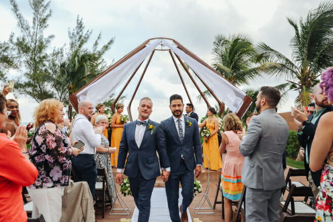 how to choose a destination wedding location gay couple gazebo riviera maya