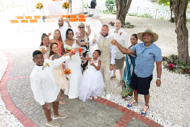 destination wedding planning grand palladium lady hamilton jamaica bridal party gazebo venue