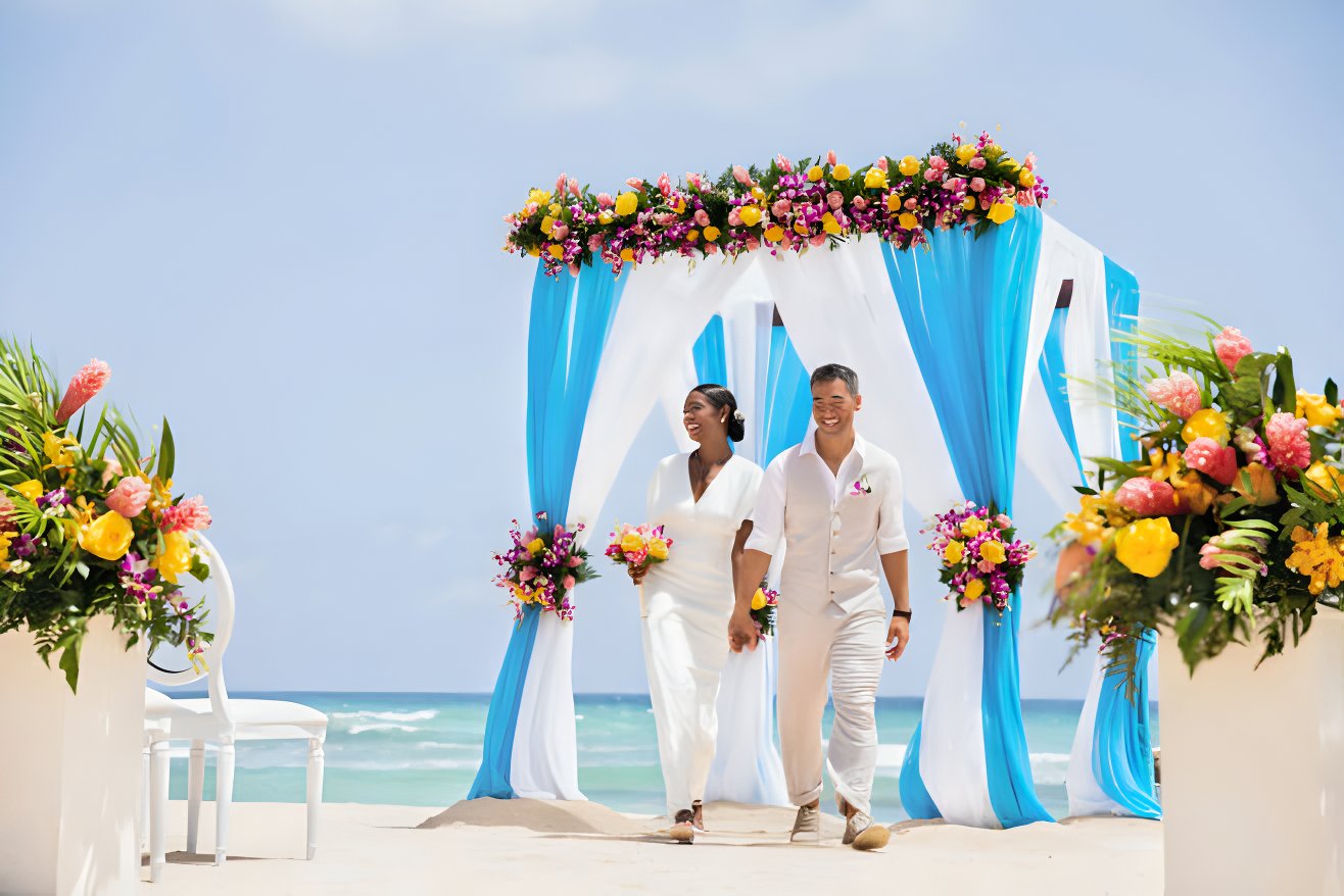 how to infuse spring into your destination wedding hyatt ziva rose hall jamaica beach venue