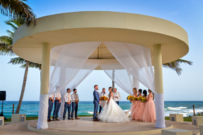 what is the average price for a cancun destination wedding packages hyatt ziva cliffside gazebo