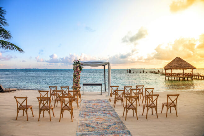 what is the average price for a cancun destination wedding packages isla mujeres palace venue