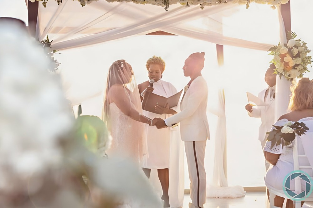 Same-sex LGBTQ+ gay destination wedding