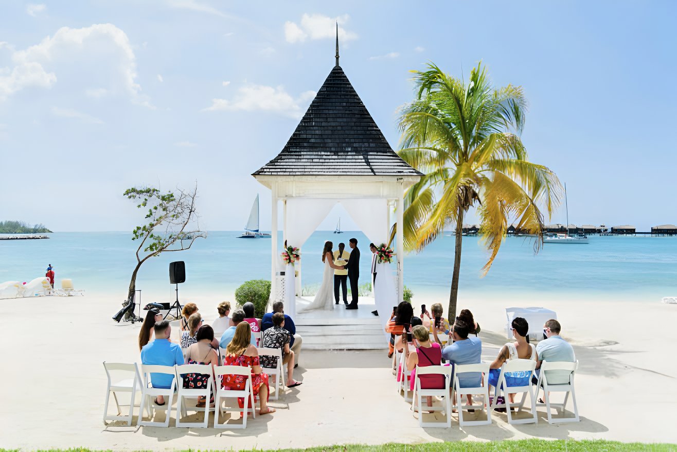 all inclusive wedding packages under 10000 riu reggae beach gazebo jamaica venue