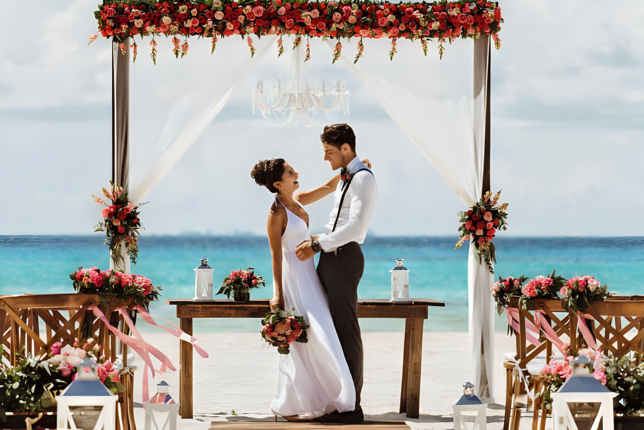 sandos playacar enchanting destination weddings in riviera maya beach venue couple