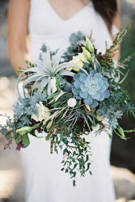 fall destination wedding floral designs succulent accented bouquet autumn trends