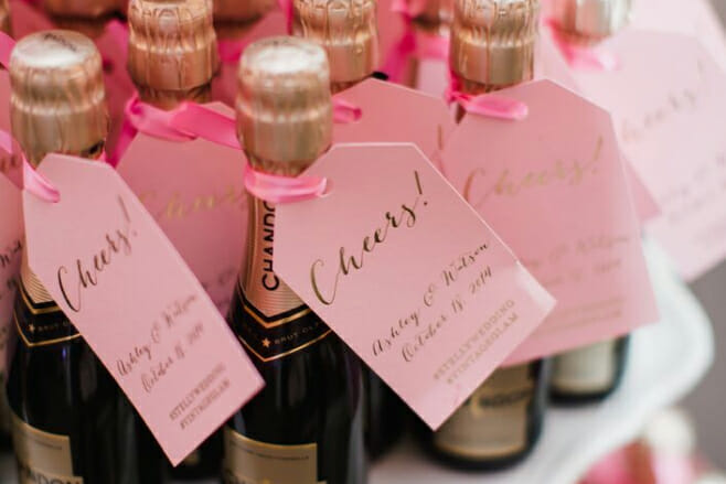 Wedding Favors That Will Dazzle Your Guests mini champagne bottles