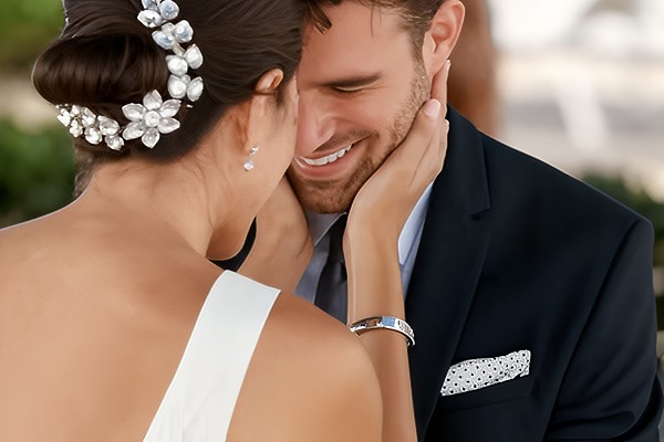 Bride and groom share a joyful smile at their destination wedding at Hyatt Vivid Playa del Carmen.