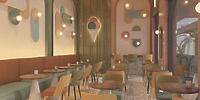 Hotel Riu Jalisco's interior is perfect for a destination wedding, with colorful art and elegant tables.