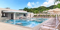 Hotel Riu Guanacaste is an ideal destination wedding venue, featuring an outdoor pool complete with a swim-up bar, comfortable loungers, and umbrellas for your guests to enjoy.