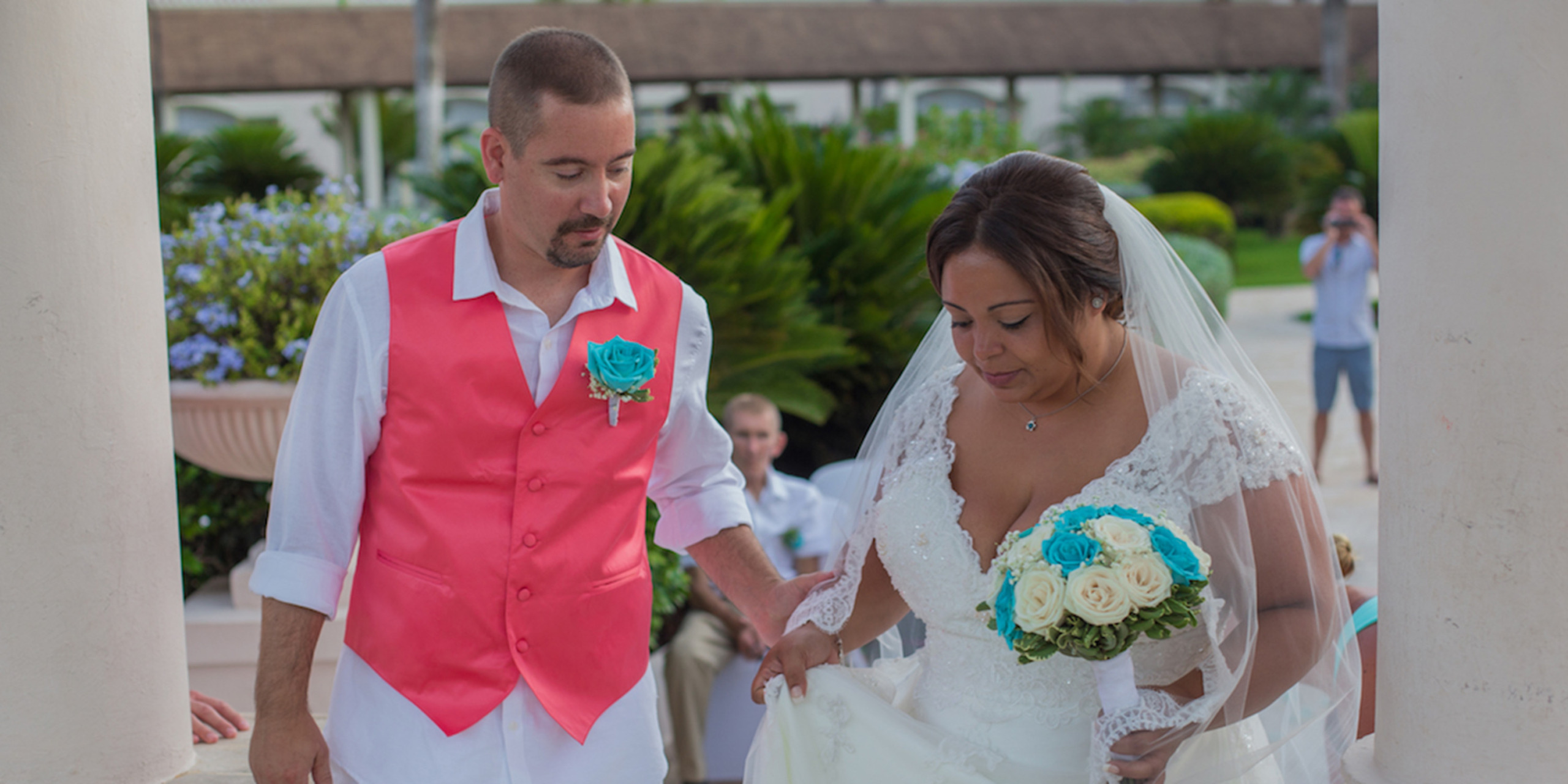 Yolanda and Brett prepare to get married at the Yolanda and Brett wedding