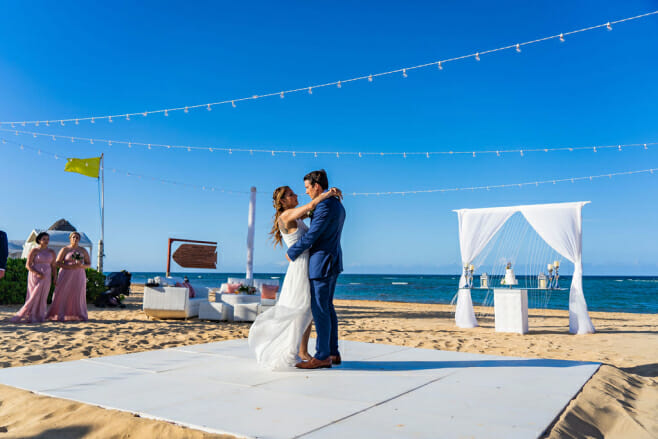 hire the perfect dj for your destination wedding dreams onyx punta cana beach reception venue first dance