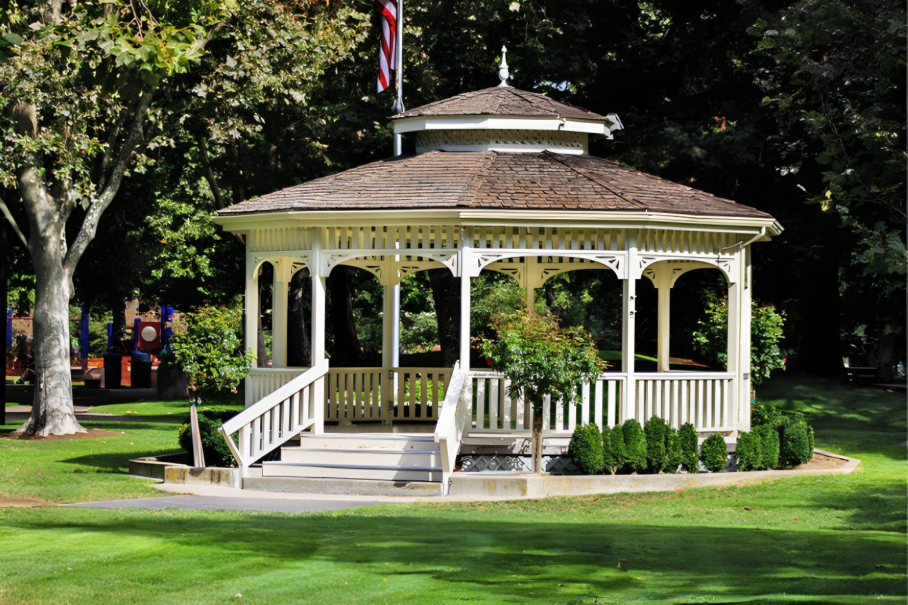 A stlish gazebo venue at a destination wedding resort