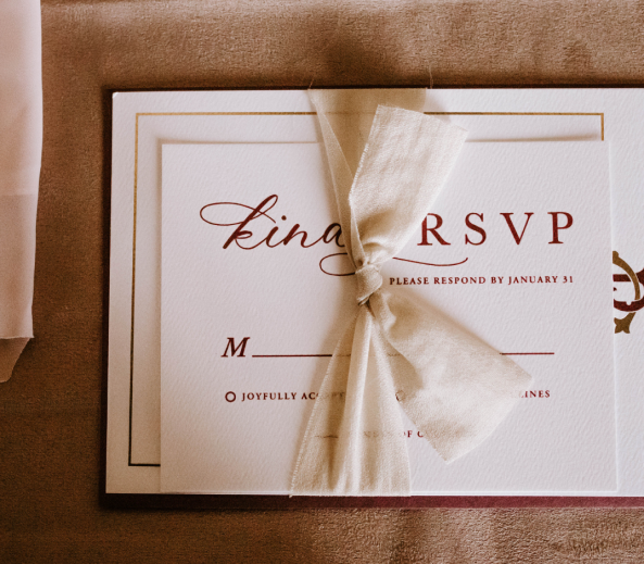 Beautiful wedding invitation and RSVP