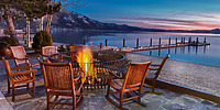 Warm bonfire overlooking Lake Tahoe at Sunset at the Hyatt Regency Lake Tahoe