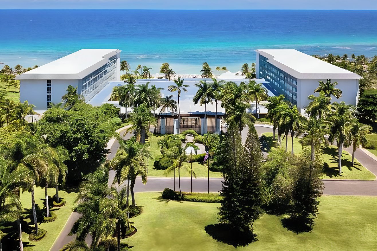 Hilton Rose Hall in Jamaica aerial view.