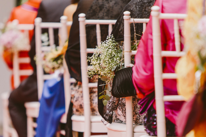 People sitting at a wedding ceremony