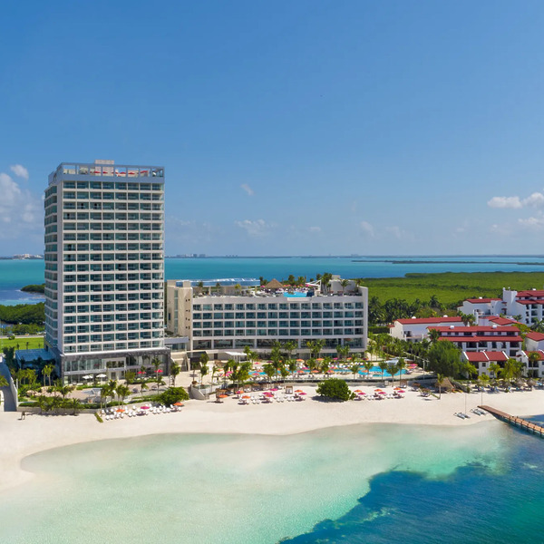 Distant, aerial view of Breathless Cancun Soul