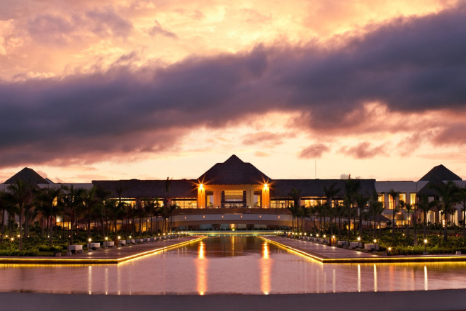 All-inclusive Hard Rock Punta Cana at sunset, offering destination weddings in 2024