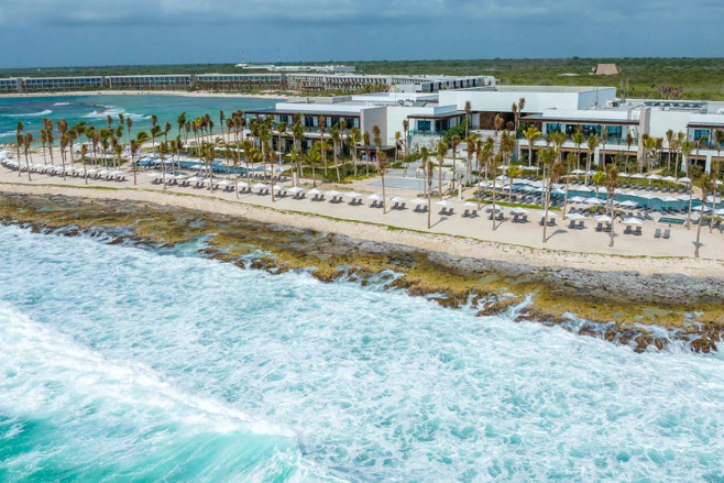 An aerial view of the all-inclusive Hilton Tulum Riviera Maya