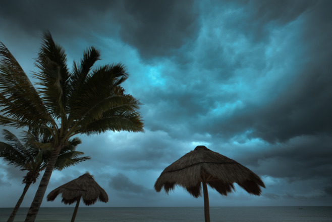 A stormy day during hurricane season can impact your destination wedding