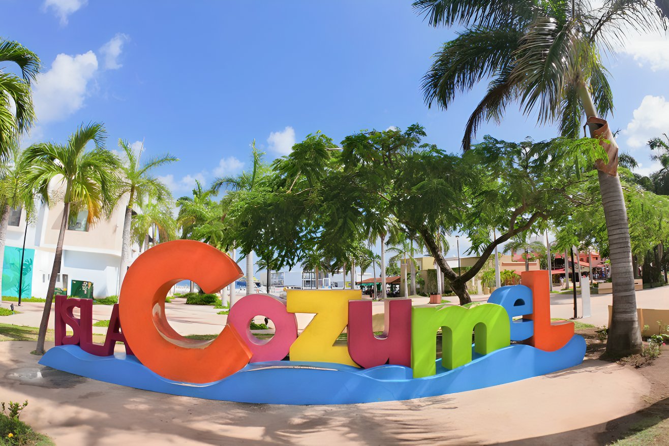 Cozumel sign in Mexico