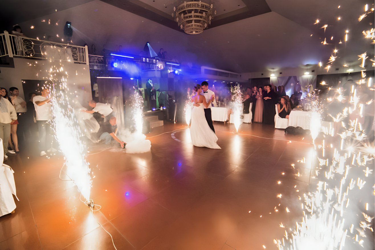 Choreographed dance after a destination wedding