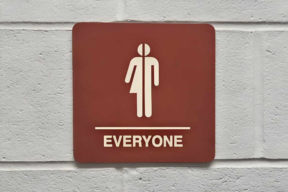 Gender neutral bathroom sign