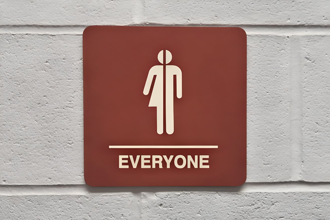 Gender neutral bathroom sign