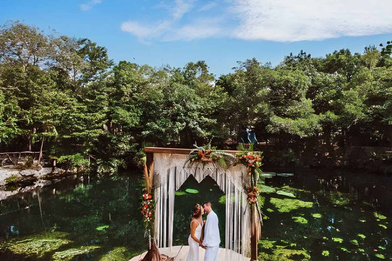 Intimate cenote at Sandos Caracol Eco Playa del Carmen resort