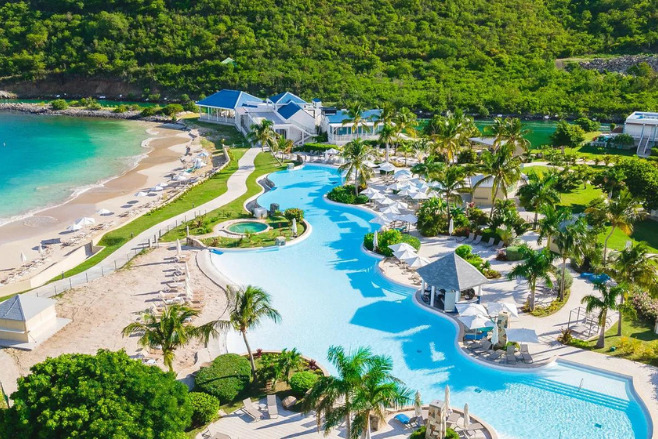 Aerial view of Secrets St. Martin all-inclusive resort