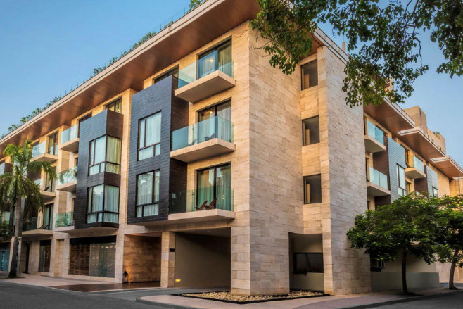 Facade of one of the suites in Yucatan Playa del Carmen resort