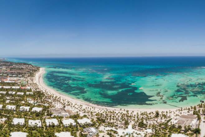 Aerial view of the Dominican Republic, showing what is the difference between destinations