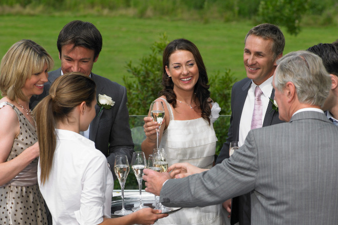 Destination wedding guests at an all-inclusive resort