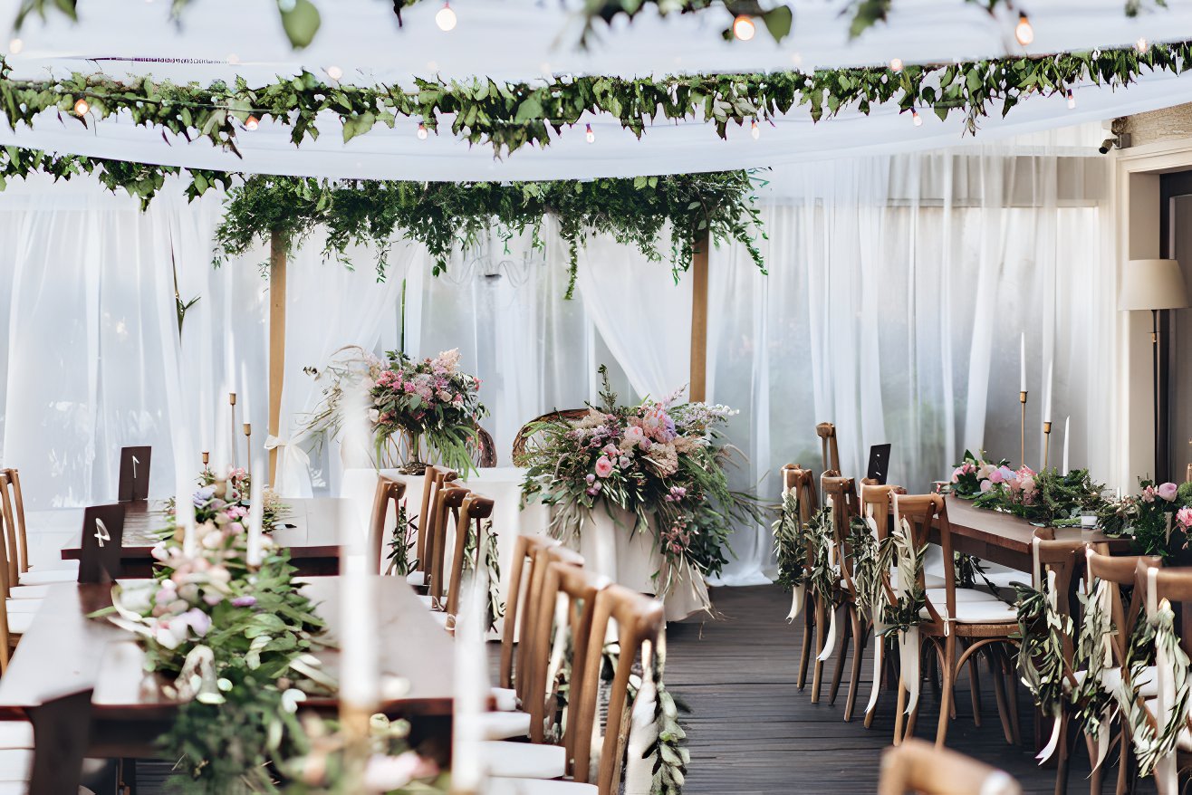 A boho-themed destination wedding