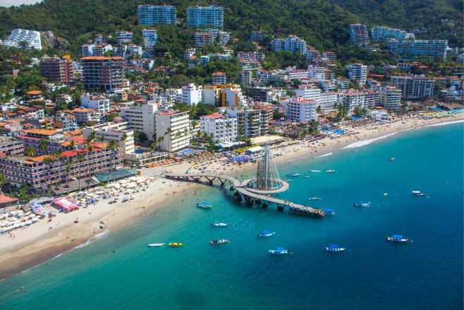 Sky-view of Puerto vallarta