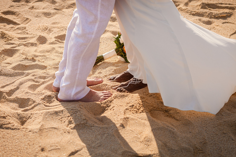 just married at the beach