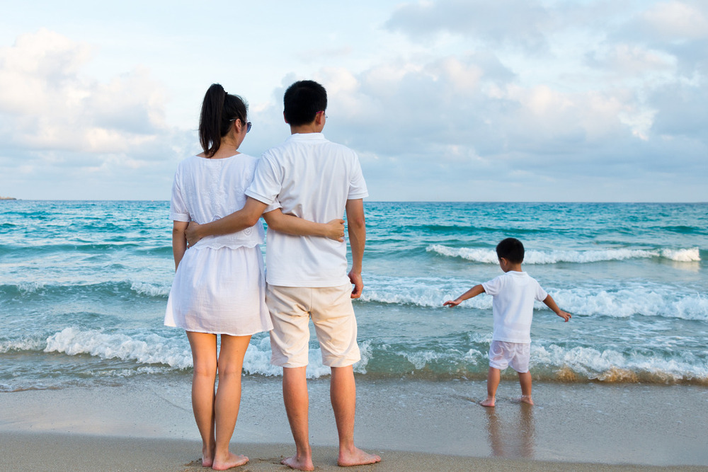 Family at the beach