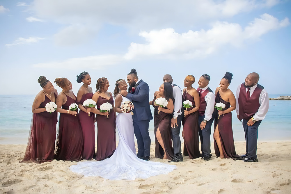 just married at the beach